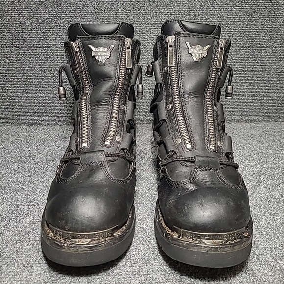 Harley Davidson Brake Light Mens Size 11.5 Motorcycle Boots Black Leather D91680 - Picture 2 of 16
